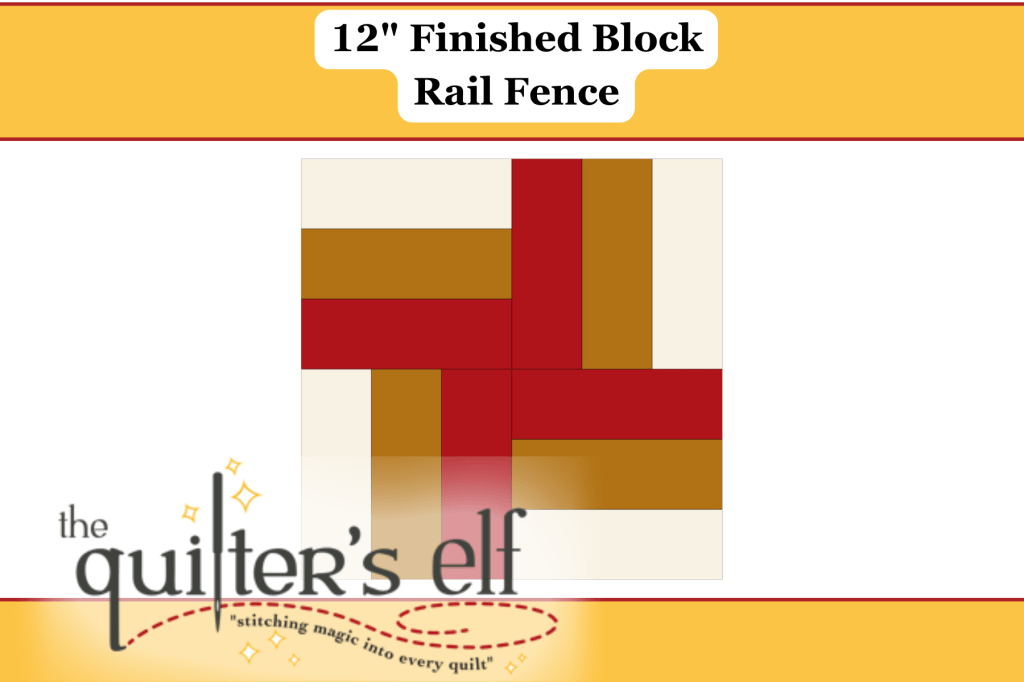 12″ Finished Block: Rail&nbsp;Fence