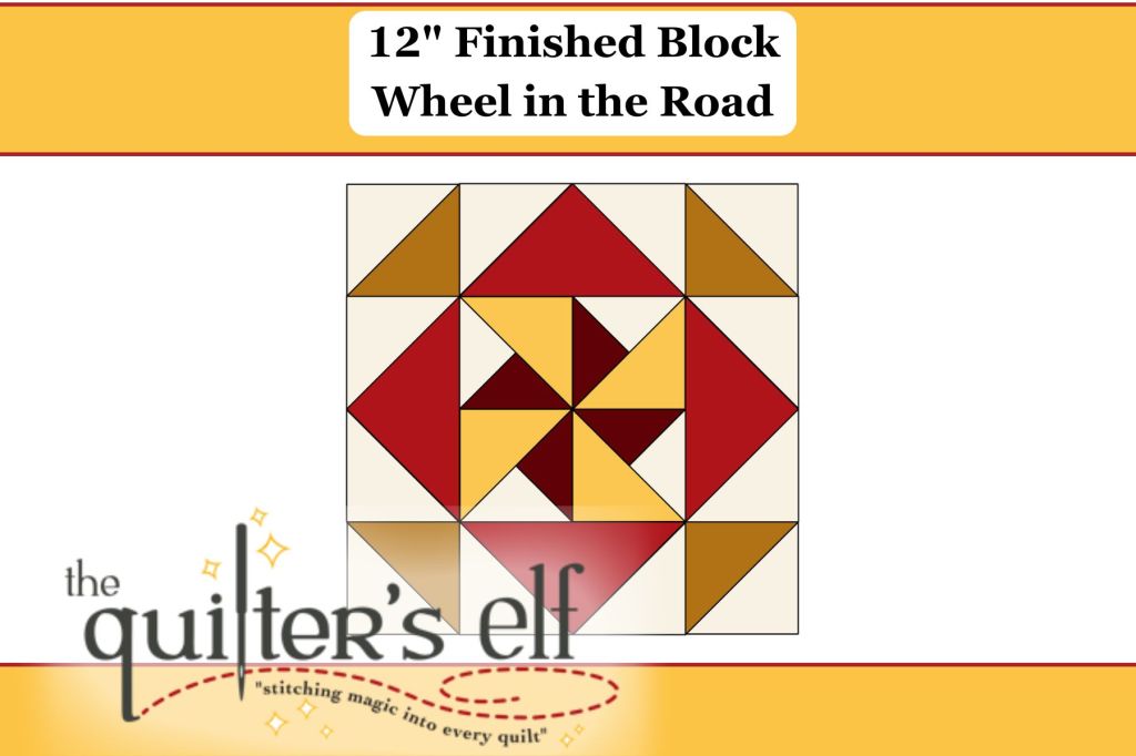 12″ Finished Block: Wheel in the&nbsp;Road