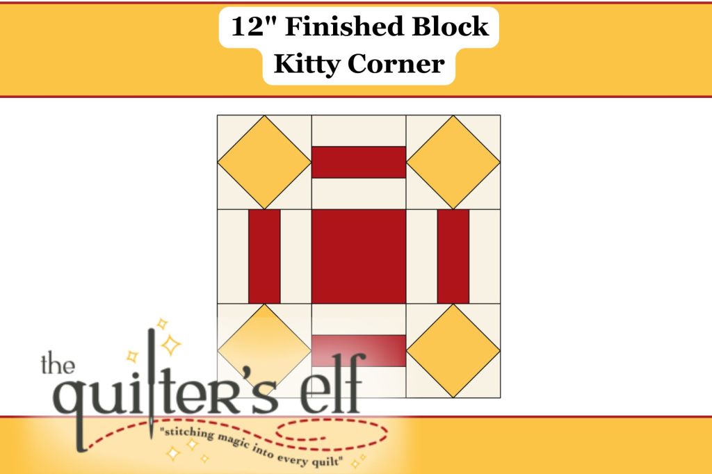 12″ Finished Block: Kitty&nbsp;Corner