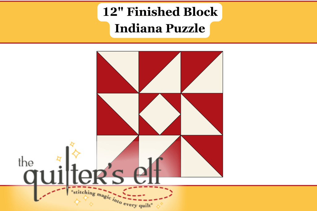 12″ Finished Block: Indiana&nbsp;Puzzle