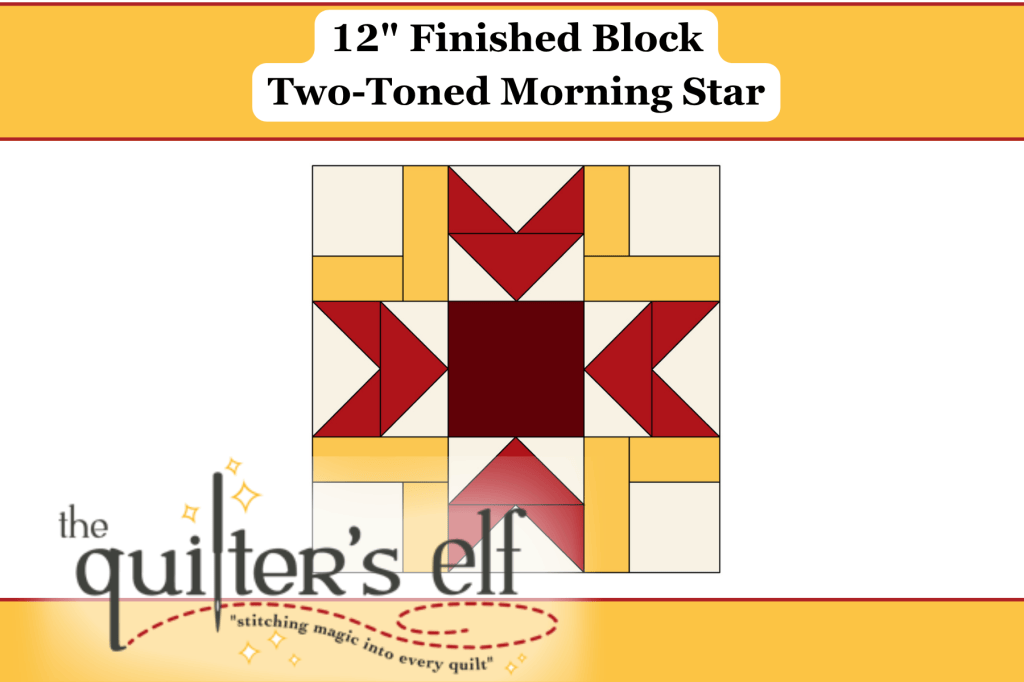 12″ Finished Block: Morning Star (Option&nbsp;A)